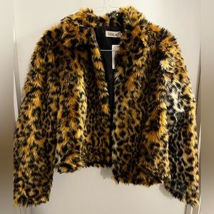 Faux leopard jacket size XL